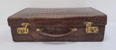 Early 20th century small alligator skin briefcase