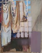 Michael Holland (1947-2002) Oil on canvas Draped window, 77 x 61cm unsigned but directly from the