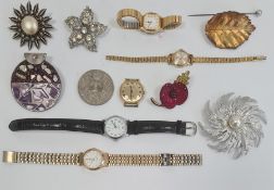 Quantity of assorted costume jewellery including a statement necklace of purple beads, a diamante