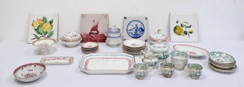 Child's part china tea set with cups, saucers and tureen with cover, a child's part dinner