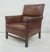 Brown leather armchair