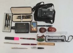 Parker 17 fountain pen, various other pens , treen eggs and other items