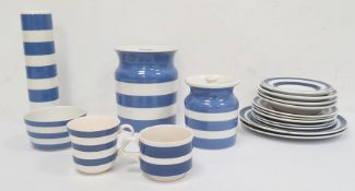 Quantity of T G Green & Co Cornish kitchenware to include rolling pin, cups, plates, lidded pots,