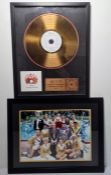 Limited edition gold record of Queen 'A Night at the Opera', no.36/50, framed and a framed signed