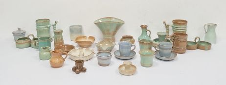 Quantity of Prinknash pottery to include jugs, vases, mugs, etc