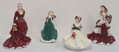 Royal Doulton figures Pretty Ladies 'Christmas Day 2008' HN5210, 'Christmas Day' HN5097, with