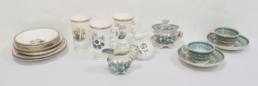 Royal Worcester pair of coffee cups and saucers, floral decorated, a Royal Worcester jug, assorted