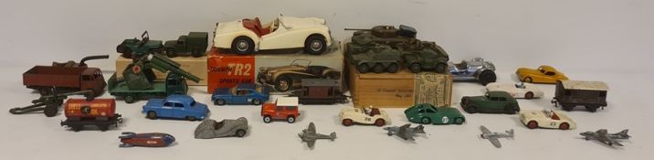 Triumph TR2 sports model car, boxed, Dinky Toys 