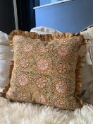 Handmade mustard block printed cushion, by Mahnee Titus
