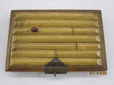 Probably late 19th/early 20th century Japanese boxwood folding photograph wallet, the front cover in