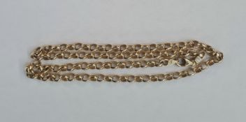9ct gold modern belcher link chain, 6.6g approx