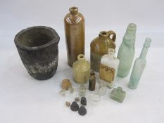 Victorian Morgan Company plumbago crucible stamped Morgan, Battersea, 18cm high, and a quantity of