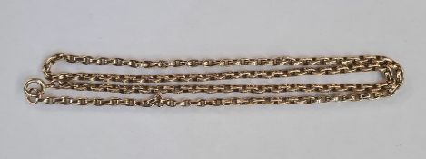 Antique gold-coloured metal oval belcher link chain necklace, 14g approx, possibly weighted, 57cm