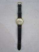 Gentleman's Certina automatic blue ribbon strap watch, the circular dial with baton markers in