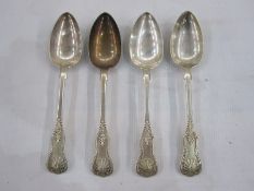 Set of four Victorian silver tablespoons, King's pattern, London 1860, maker The Portland Co, 5.2oz
