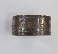 Victorian silver hinged bangle inscribed 'Sarah' with engraved decoration, 1.12toz