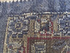 Kashmir 'Tree of Life' silk rug in the duck egg blue ground, with various birds and animals