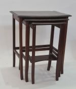 20th century two-tier circular jardiniere stand and a nest of three tables (2)