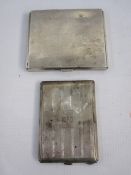 A 1930s silver cigarette case, rectangular, engine turned decoration, Birmingham 1939, makers