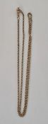 9ct gold fine belcher link chain with bolt ring clasp, 10.7g approx