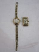 Early-20th century 9ct gold watch, the square dial with subsidiary seconds dial, the movement