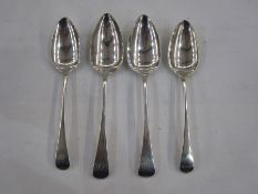 Pair of George III silver tablespoons initialled to handle 'W.I.M', London 1804, maker Peter, Anne &