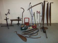 A SELECTION OF VINTAGE TOOLS ETC.