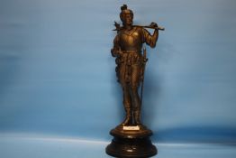 A BRONZED METAL CLASSICAL FIGURE