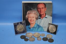 A QUANTITY OF ASSORTED COINS TO INCLUDE CROWNS