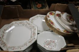 A TRAY OF ASSORTED PLATES TO INCLUDE JOHNSON BROTHERS '
