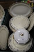 A TRAY OF CERAMICS TO INCLUDE MINTON, BELLEMEADE ETC.