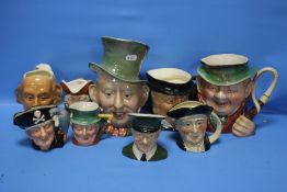 A COLLECTION OF CHARACTER JUGS TO INCLUDE CARLTONWARE, ROYAL DOULTON '