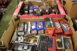 TWO TRAYS OF BOXED MODEL CARS TO INCLUDE CORGI, NEW-RAY ETC.