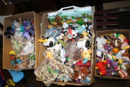 THREE BOXES OF MCDONALDS TOYS