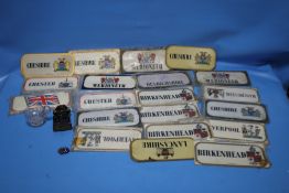 A COLLECTION OF COUNTY CAR BADGES AND OTHER BADGES