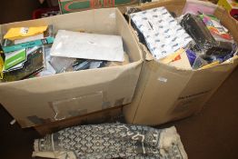 A QUANTITY OF NEW ITEMS TO INCLUDE MACBOOK CASES, STORAGE BOXES, DOOR HANDLES & HINGES, PHONE