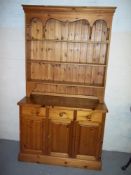 A PINE WELSH DRESSER / WALL UNIT