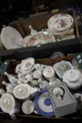 TWO TRAYS OF WEDGWOOD CHINA TO INCLUDE '