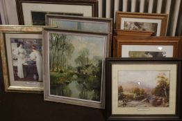 A QUANTITY OF ASSORTED PICTURES, PRINTS ETC.