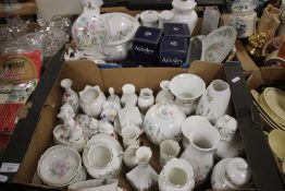 TWO TRAYS OF AYNSLEY CERAMICS TO INCLUDE '