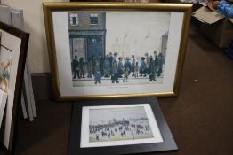 TWO FRAMED AND GLAZED LOWRY PRINTS