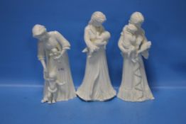 THREE ROYAL WORCESTER COMPTON & WOODHOUSE FIGURINES TO INCLUDE '