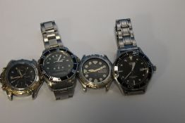 FOUR GENTLEMAN'S DIVER STYLE WRIST WATCHES, INCLUDING EXAMPLES BY CASIO, CITIZEN, FESTINA AND