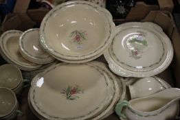 A TWENTY THREE PIECE NEWHALL DINNER SERVICE - A FEW PIECES DAMAGED