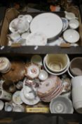 TWO TRAYS OF CERAMICS TO INCLUDE COALPORT, ETC.