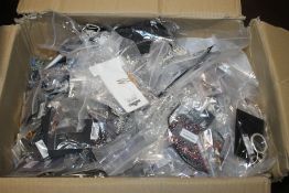 A BOX OF ASSORTED NEW COSTUME JEWELLERY A/F