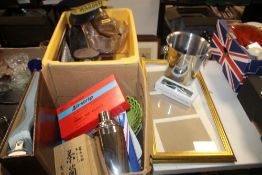 A QUANTITY OF SUNDRIES TO INCLUDE A WARDEN'S CAP, VINTAGE SCALES ETC.