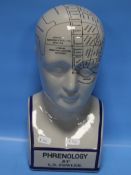 A CERAMIC PHRENOLOGY HEAD
