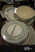 A TRAY OF TEA AND DINNERWARE