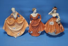 THREE COALPORT FIGURINES TO INCLUDE '
